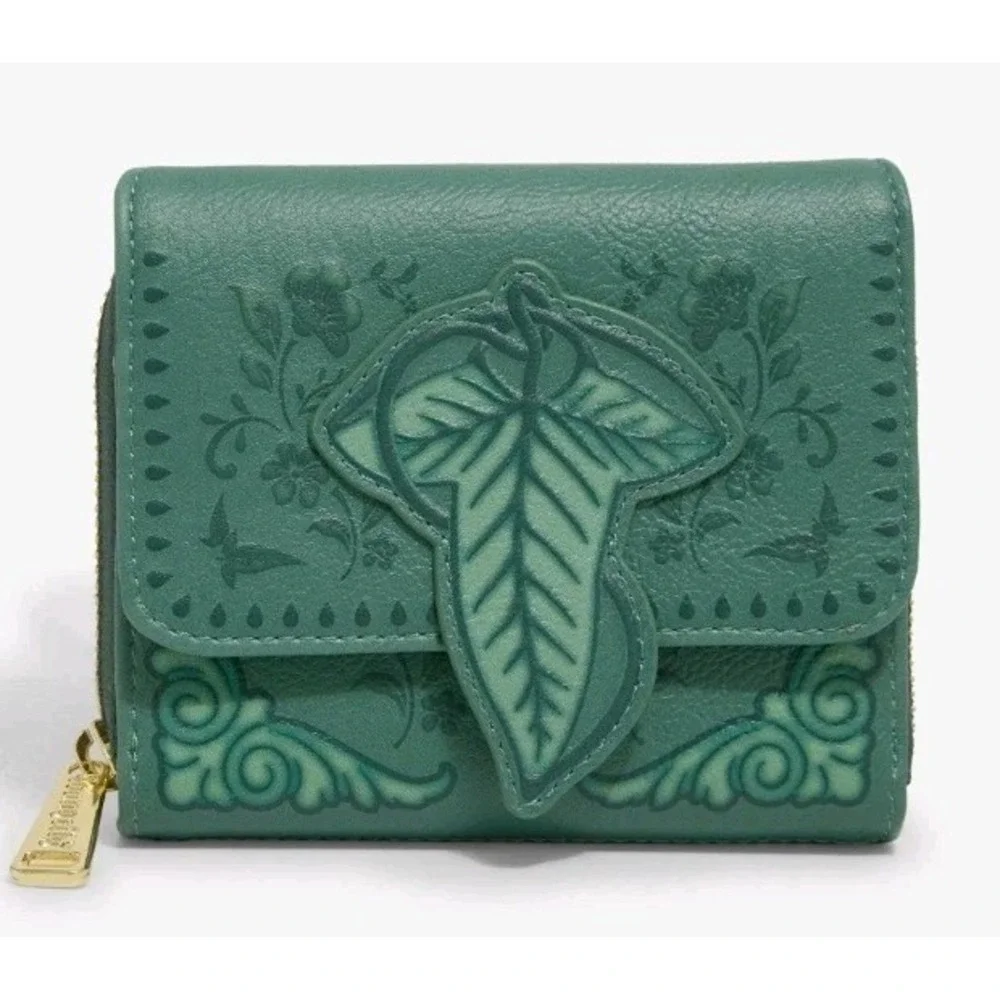 NEW LOUNGEFLY The Lord of the Rings Leaf of Lórien Green Icons Backpack & Wallet